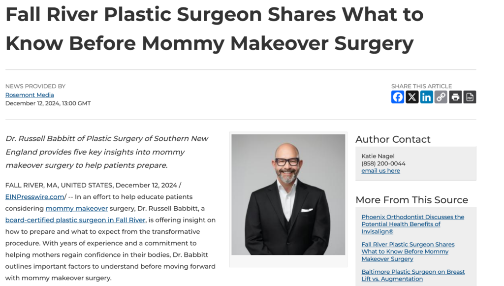 Dr. Russell Babbitt offers advice on mommy makeover surgery, highlighting five key factors to know.